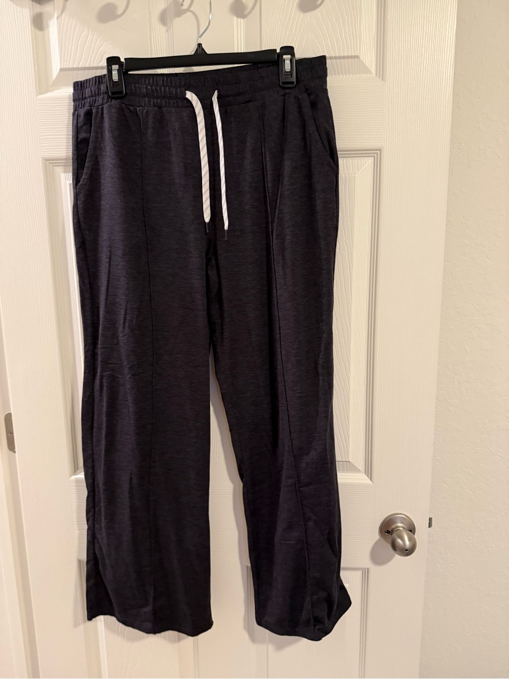 Kirkland Signature Black womens Drawstring Joggers with White Cord